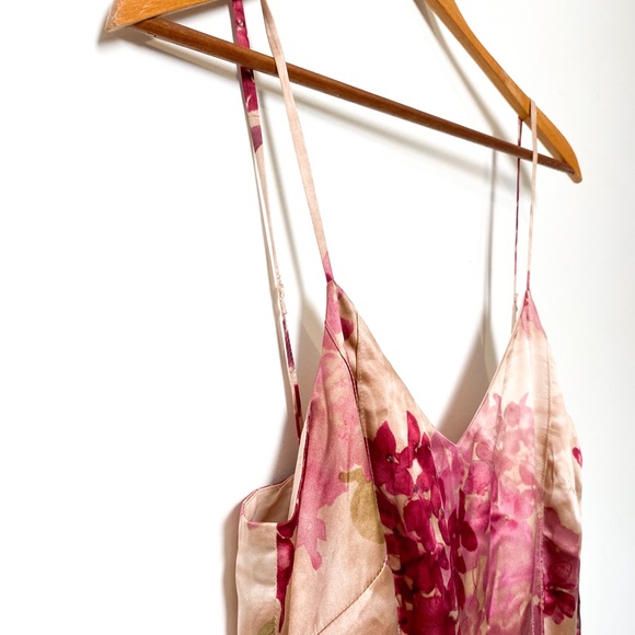 Vintage Silk Floral Midi Bohemian Dress - Picture 2 of 10